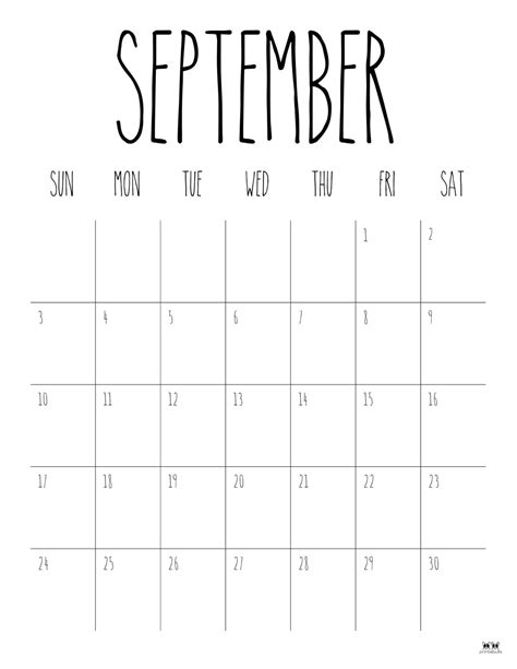 September 2023 Calendars 50 Free Printables Printabulk