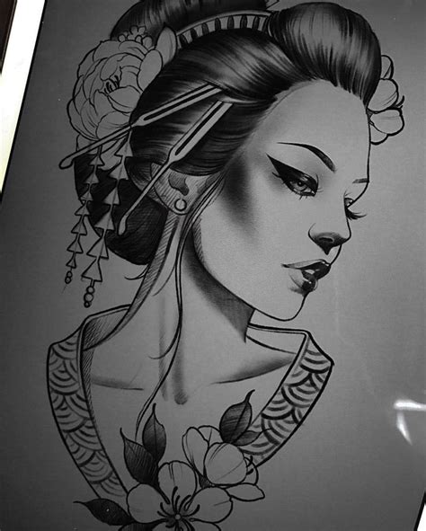 Pin De Hikari Nakayoshi En Woman Face Tattoo Dise O Tatuaje Geisha