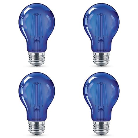 Philips 40w Equivalent Blue Glass A19 Led Light Bulb 4 Pack The