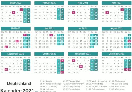 Perfekt auch als kalender mit kw zum ausdrucken geeignet. Jahreskalender 2021 Kostenlos : Jahreskalender 2021 Zum ...