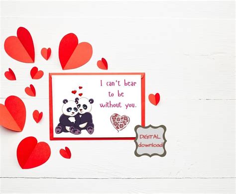 Printable Valentines Day Greeting Card Instant Download Etsy