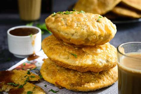 Matar Kachori Are Flaky Crisp Deep Fried Pastries Filled With A Spicy