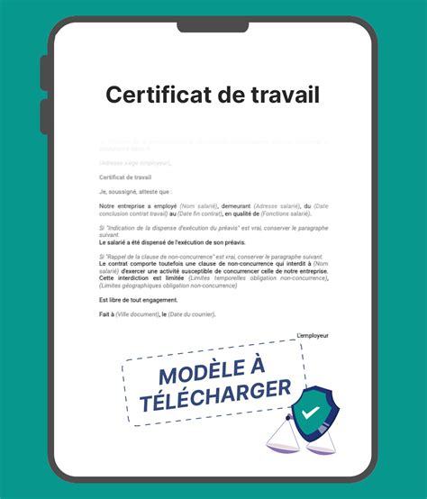 Certificat De Travail Mod Le T L Charger Version Jour