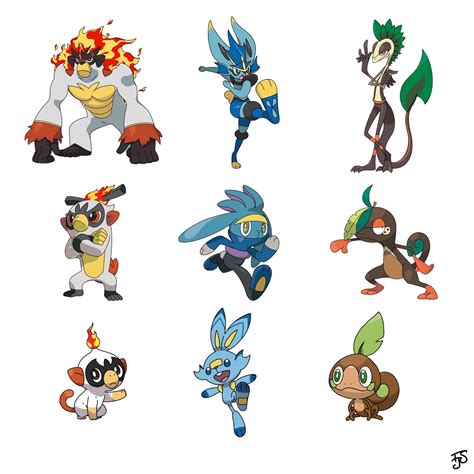 Gen 8 Starter Pokémon Type Swap Redesigned By Me
