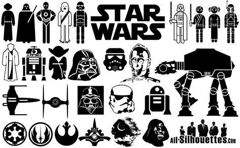 Star Wars Silhouettes Pack Silhouette SVG Cut Files Instant