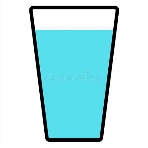 Glass Of Water Icon Glass For Water Or Cocktail Flat Style Colorful Stock Vector