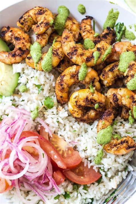 This low carb treat will bring all the delicious tastes from the ocean right to your. Peruvian Shrimp Bowls - Slender Kitchen in 2020 | Dinner ...