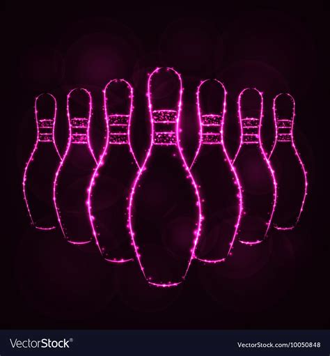 Bowling Pins Silhouette Of Lights Royalty Free Vector Image