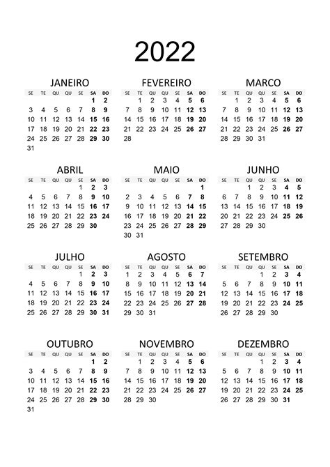 Calendario Para 2022 Em Fundo Branco Para Organizacao E Negocios Images