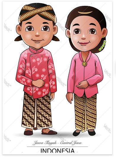 Jatmika Pakaian Adat Tradisional Di Indonesia Vector Illustration