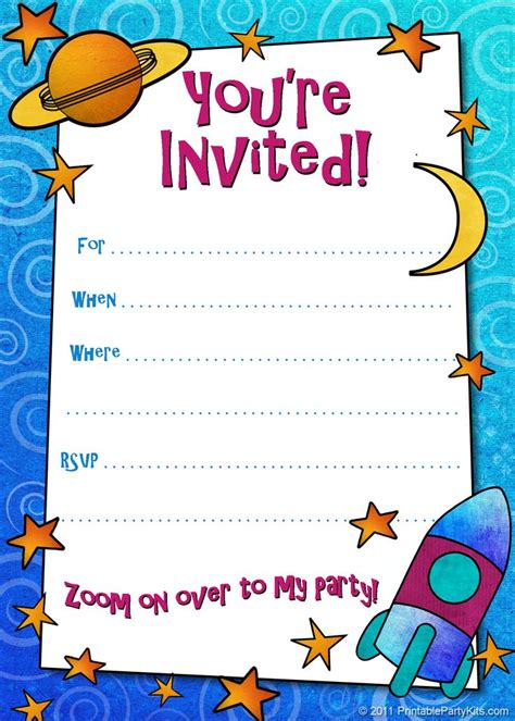 printable boys birthday party invitations kids birthday