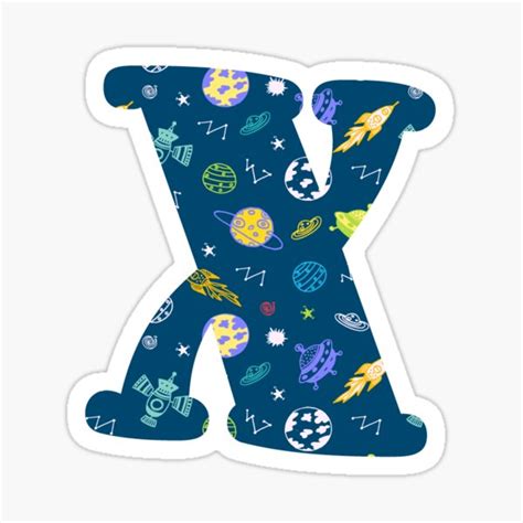 Space Themed Blue Letter X Sticker For Sale By Ursulafashion Redbubble