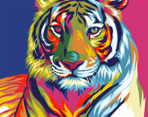 Rainbow Tiger Da Artventura Paint By Numbers Kit Casa Cenina