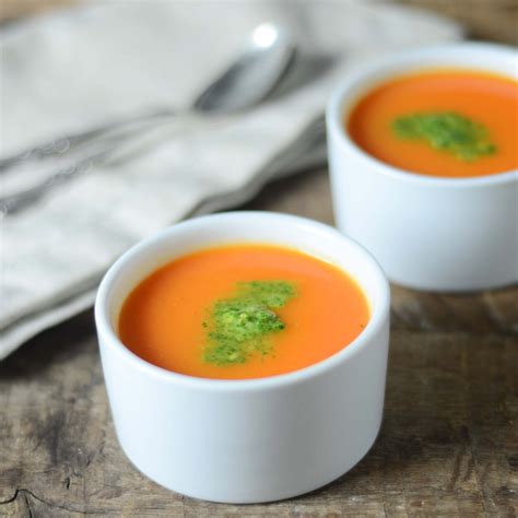 Apple And Carrot Soup With Cilantro Peanut Chutney Huffpost