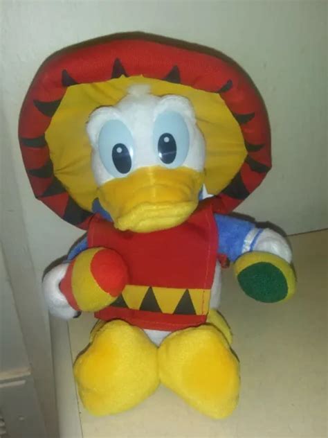 Walt Disney Mexico Donald Duck Bean Bag Plush Toy Sombrero Maracas Nwt