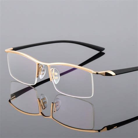 men s browline half rim eyeglasses alloy frame 8190 metal frame glasses reading glasses men