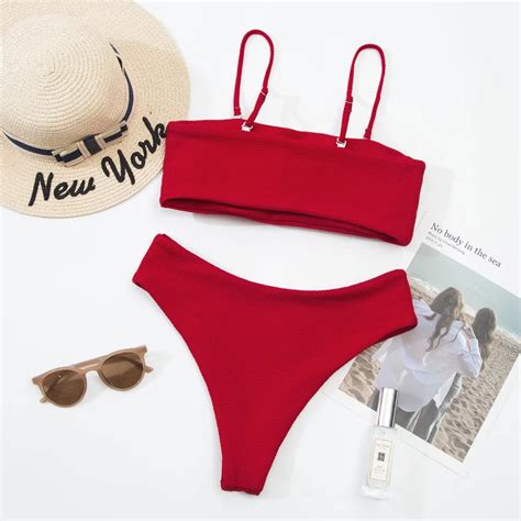 swimsuit sexy strappy flat chested bikini solid color sexy open back