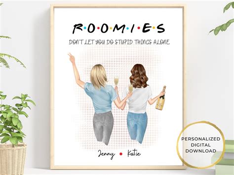Personalized Roommates Poster Roomies Picture College Dorm Etsy Uk