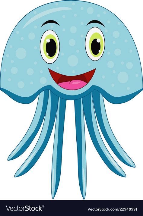 Cute Jellyfish Cartoon Royalty Free Vector Image