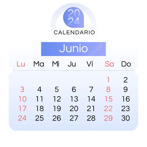 Calendário Espanhol 2024 Gradiente Azul Junho Png Dois Mil E Vinte E