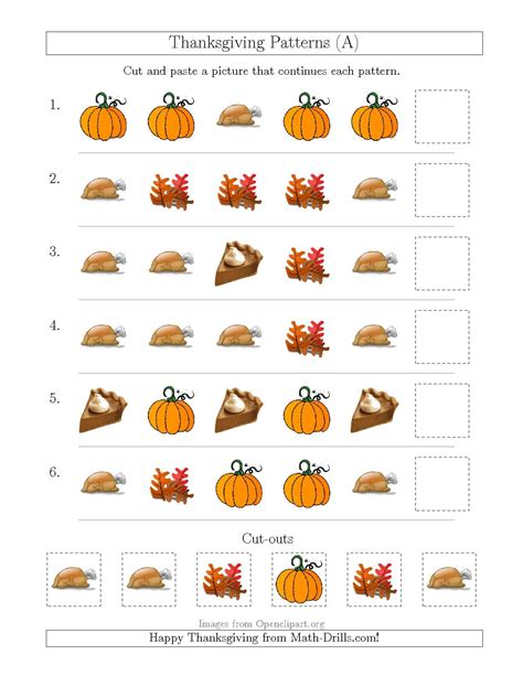 Free preschool and kindergarten math worksheets, including patterns, more than / less than, addition, subtraction, measurement, money and print out these free pdf worksheets to help your kids learn simple math concepts. The Thanksgiving Picture Patterns with Shape Attribute ...