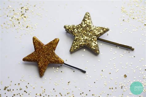 Diy Glitterized Star Hairpins Minted Strawberry