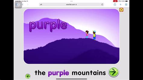 Color Purple Learning Colors For Kids By Starfall Youtube