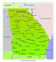 Free Printable Labeled and Blank Map of Georgia in PDF