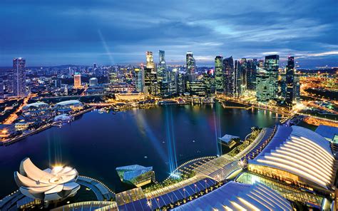 Singapore Evening Cityscape Wallpaper For Widescreen Desktop Pc X Full Hd