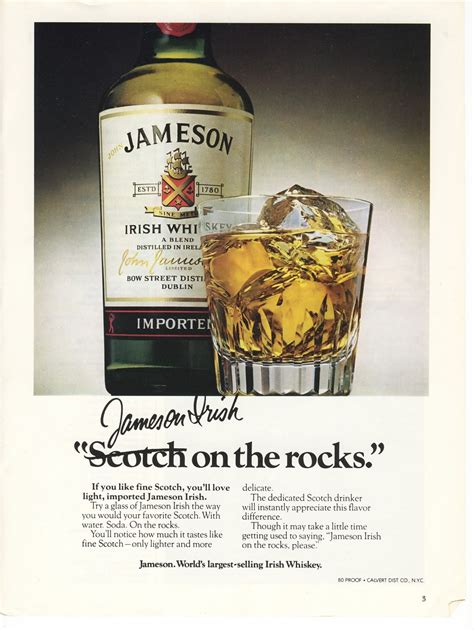 1980 Jameson Irish Whiskey Magazine Ad On The Rocks Old