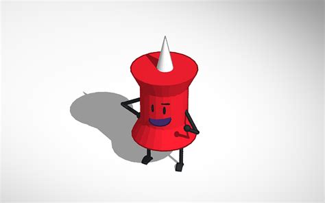 3d Design Red Bfdi Pin Tinkercad