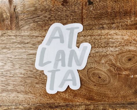 Atlanta Sticker Atl Georgia Typography Atlanta Ga Atl Etsy