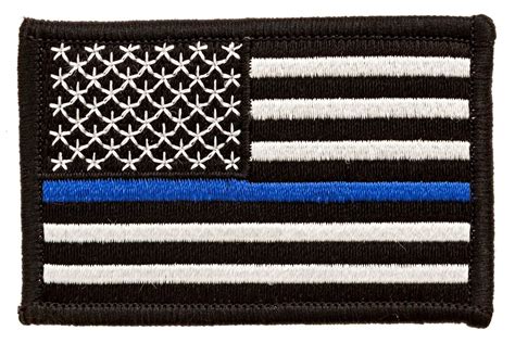 Tactical Police Law Enforcement Thin Blue Line Us Flag Patch 3x2