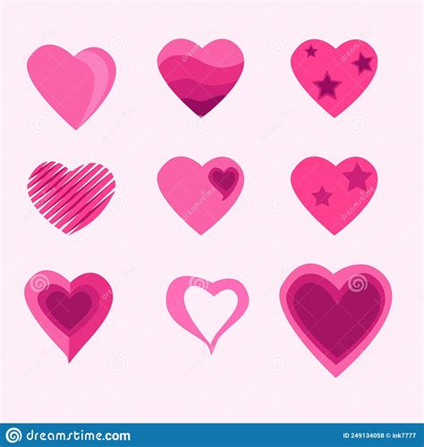 Valentine Love Pink Color Heart Shape Stock Illustration Illustration