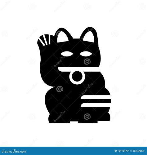 Japanese Cat Icon Vector Sign And Symbol Isolated On White Background
