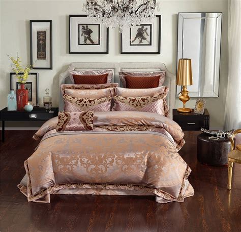 Aliexpress.com : Buy Luxury Queen King size Bedding sets Silk Cotton Jacquard Bedding set Duvet ...
