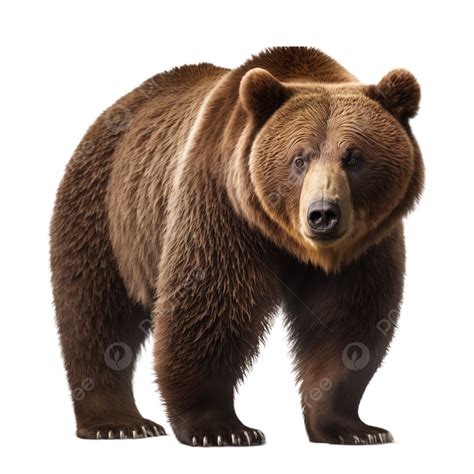 Brown Bear Wild Animal Transparent On White Background Brown Bear