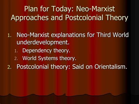 Ppt Plan For Today Neo Marxist Approaches And Postcolonial Theory