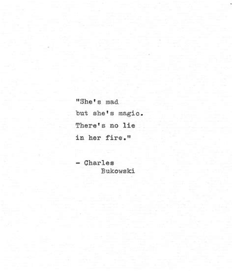 Charles Bukowski Letterpress Quote Shes Mad But Etsy