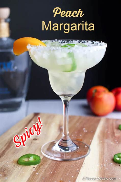 Spicy Peach Margarita Flavor Mosaic Peach Margarita Flavored Margaritas Delicious Drink