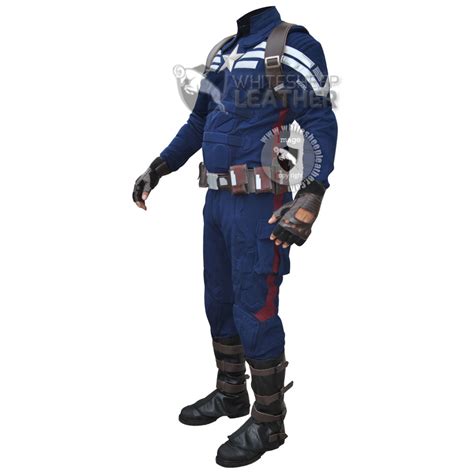 Captain America Stealth Strike Costume Suit With Accessories Textured