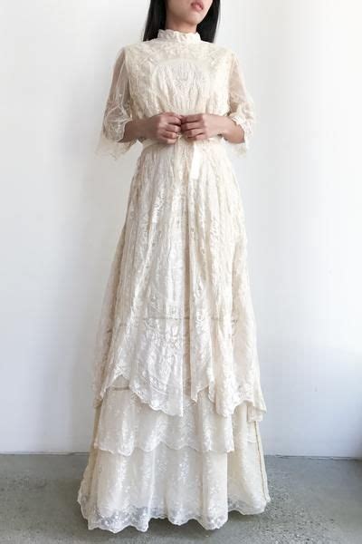 Antique Mixed Lace Cotton Embroidered Wedding Dress S Embroidered Wedding Dress Cotton