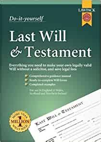 A last will and testament is a legal document which allows you to control how your estate will be distributed after you pass away. Last Will & Testament Kit (Do It Yourself Kit): Amazon.co.uk: Eason Rajah QC: 9781909104082: Books