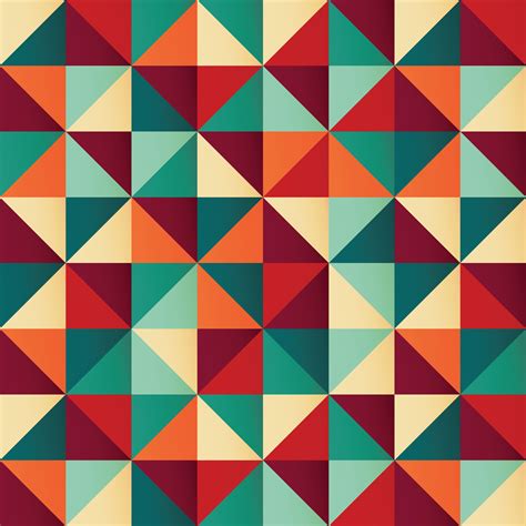 Geometric Seamless Pattern With Colorful Triangles In