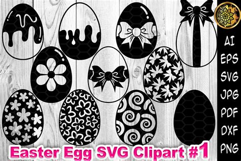 Easter Egg Svg Silhouette Clipart V1 Afbeelding Door V Design Creator