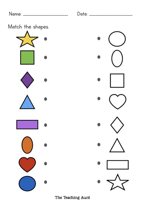 Depending upon the child's skills at first learning to find shapes. Matching Shapes Worksheets - The Teaching Aunt