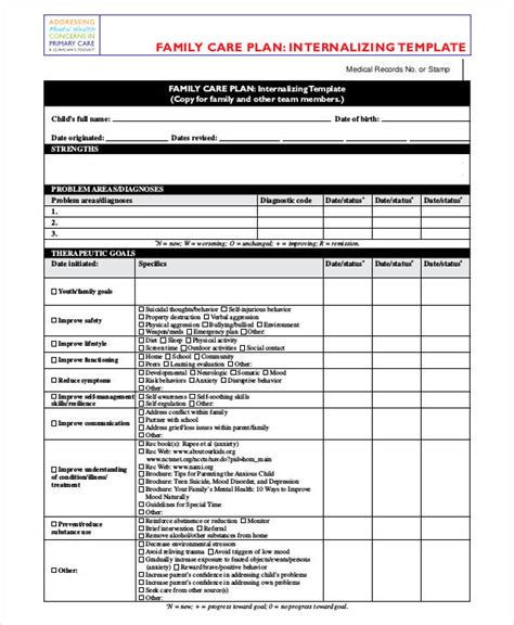 Care Plan Template 16 Word Pdf Format Download