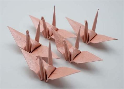 1000 Origami Crane In Pink With Rose Pattern 3x3 Inch Inch Etsy