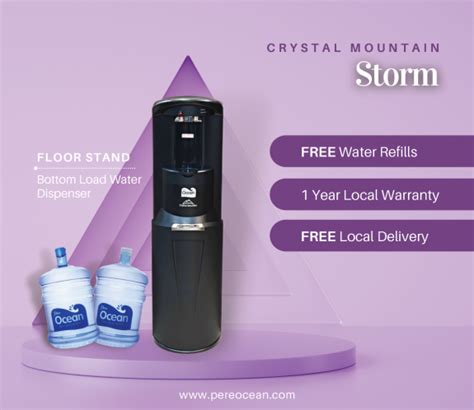 Pere Ocean Crystal Mountain Storm Hot And Cold Bottom Load Bottled Water Dispenser