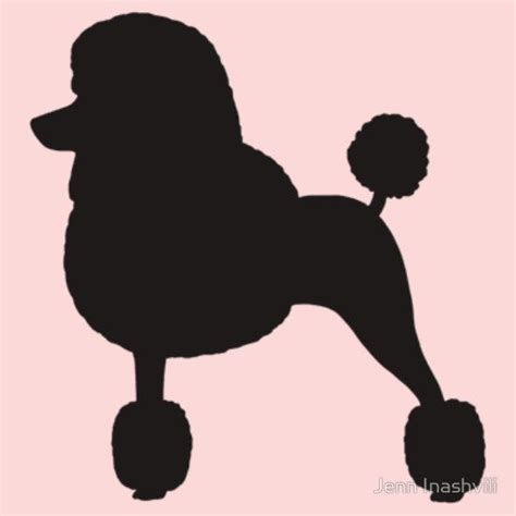 ‘black Standard Poodle Silhouette By Jenn Inashvili Poodle Drawing